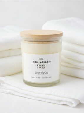 9oz Fresh Linen Soy Wax Candle | Clean Cotton Sheets Scent